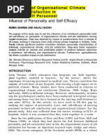 Perception of Organisational Climate in Nursing Staff