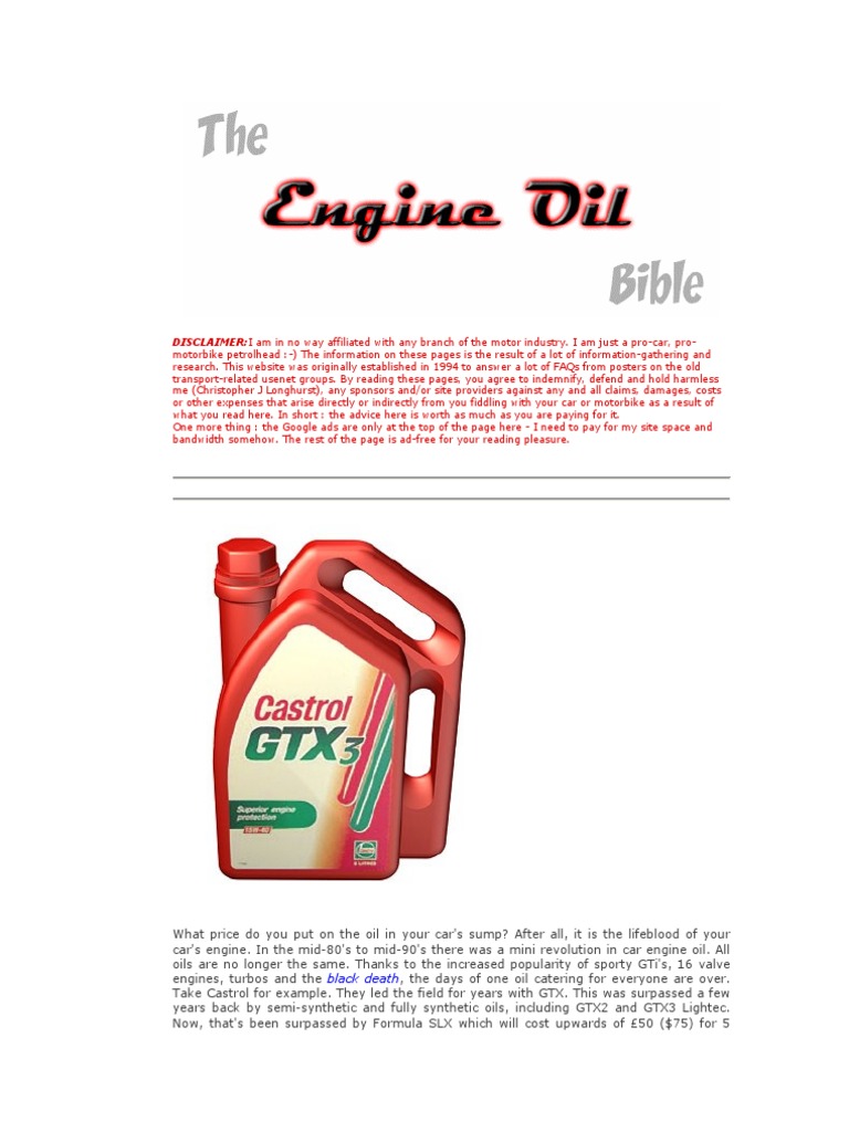The Engine Oil Bible PDF Motor Oil Internal Combustion Engine