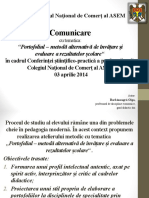 Portofoliul - Metodă Alternativă de Învățare Și Evaluare A Rezultatelor Școlare