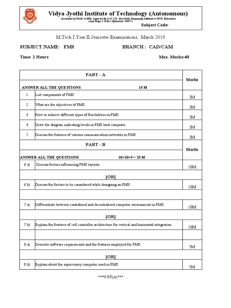 CAD/CAM FMS Exam Guide | PDF | Computer Aided Design | Computing