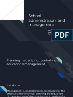 School Management and Administration Planing J Organizing J Controlling in Educational Management
