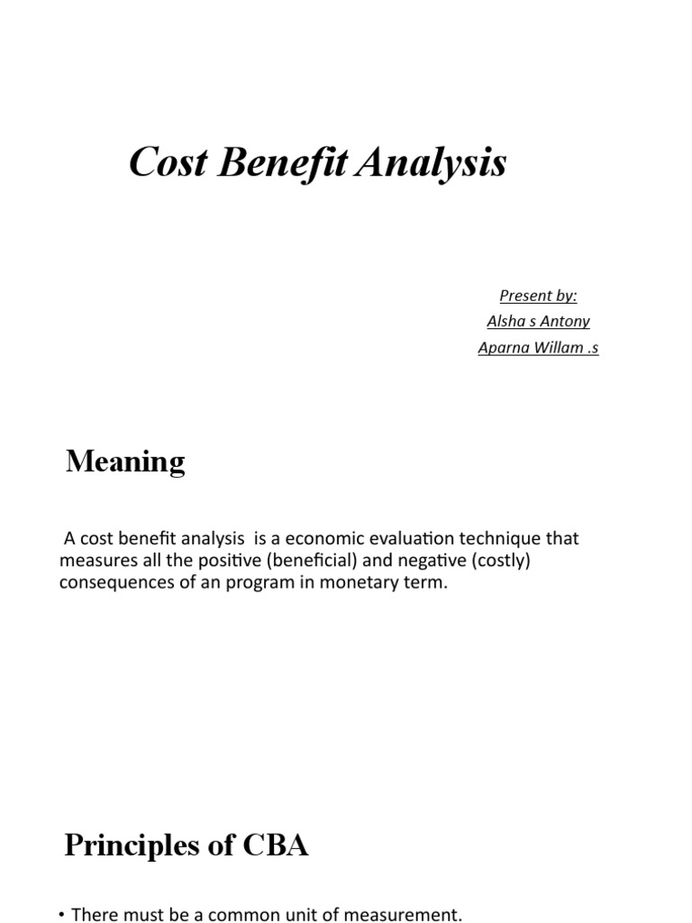 Cost Benefit Approach PDF