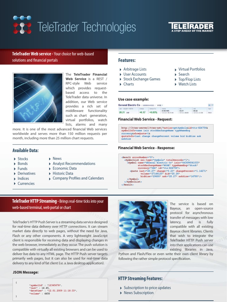 TeleTrader Web Service Overview | PDF | Hypertext Transfer Protocol ...