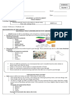 Learning Activity Sheet in Science Quarter 1