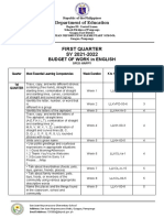 Department of Education: Budget of Work in English