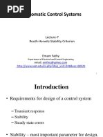 0 7 Lec7 EE418 Routh - Herwitz - Stability - Criterion