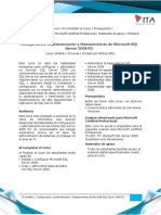 Configuración, Implementación y Mantenimiento de Microsoft SQL Server 2008 R2