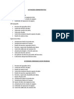 ACTIVIDADES ADMINISTRATIVAS