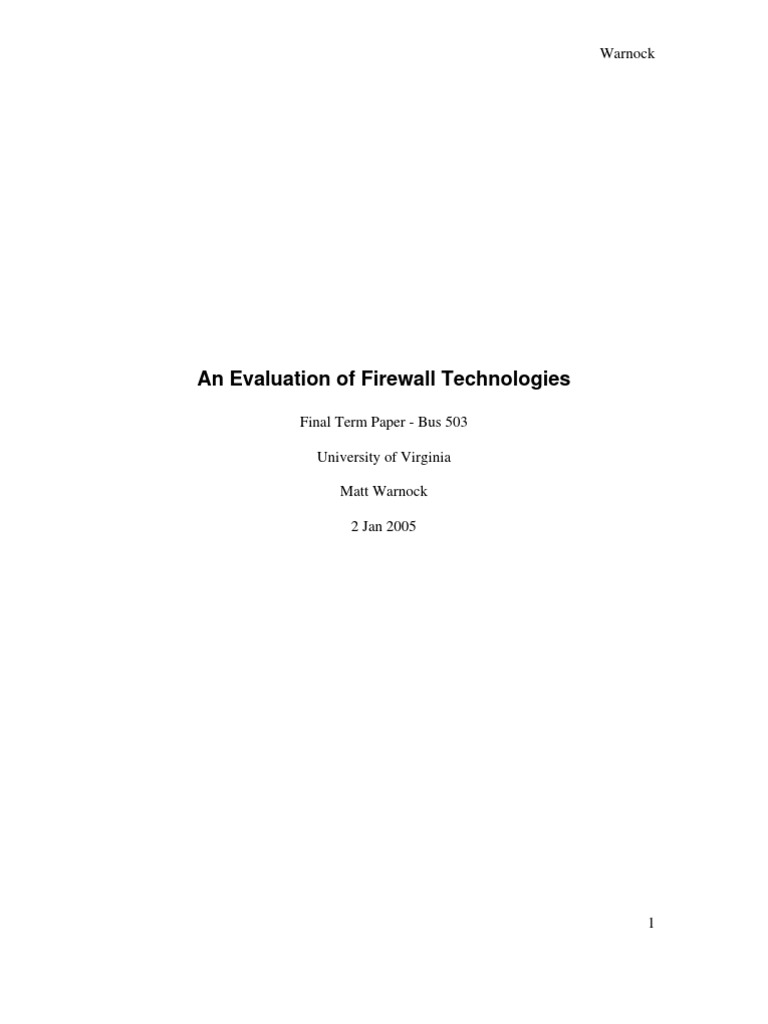 Firewall Technologies Overview | PDF | Firewall (Computing) | Osi Model