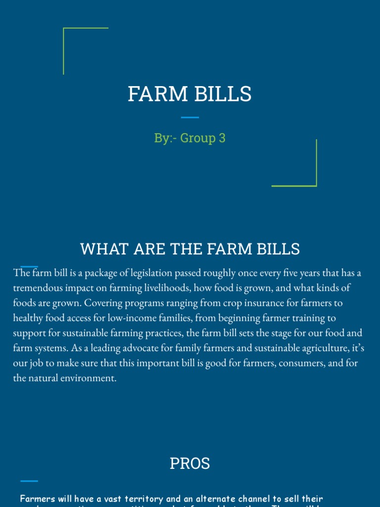 FARM BILLS PDF United States Farm Bill Agriculture