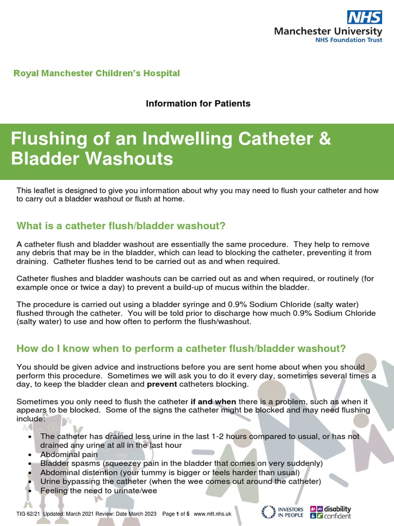 Flushing of an Indwelling Catheter and Bladder Washouts Knowbots PDF