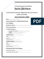 Evaluación diagnóstica inicial 3 años