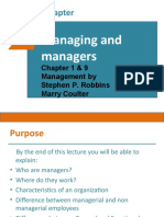 Managing and Managers: Chapter 1 & 9 Management by Stephen P. Robbins Marry Coulter