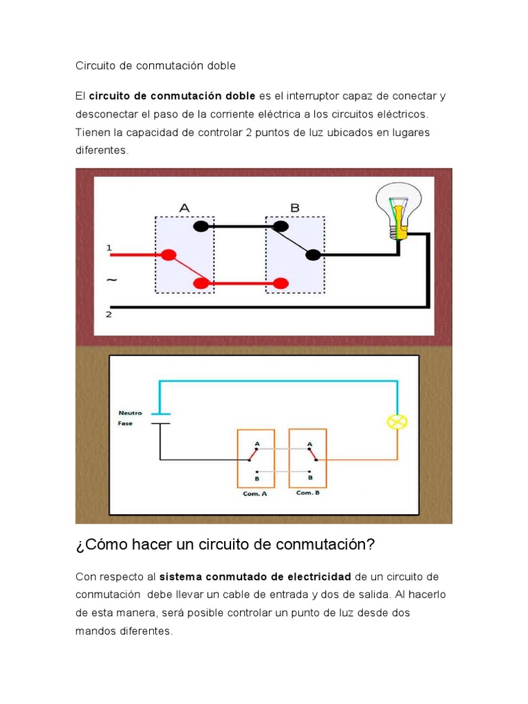 Circuito de Conmutación Doble | PDF | Enchufes y tomas de corriente alterna  | Ingenieria Eléctrica