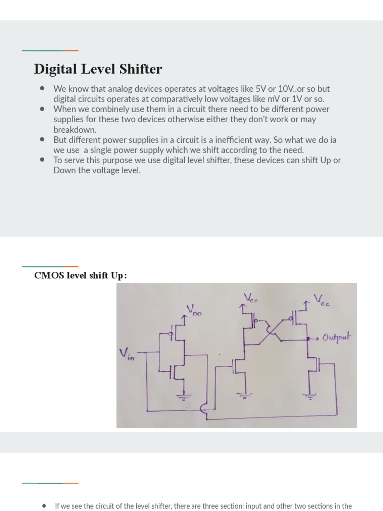 Digital Level Shifter and Charge Pump | PDF | Mosfet | Power Inverter