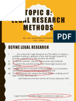 Topic 8 Lesson - Legal Research Methods