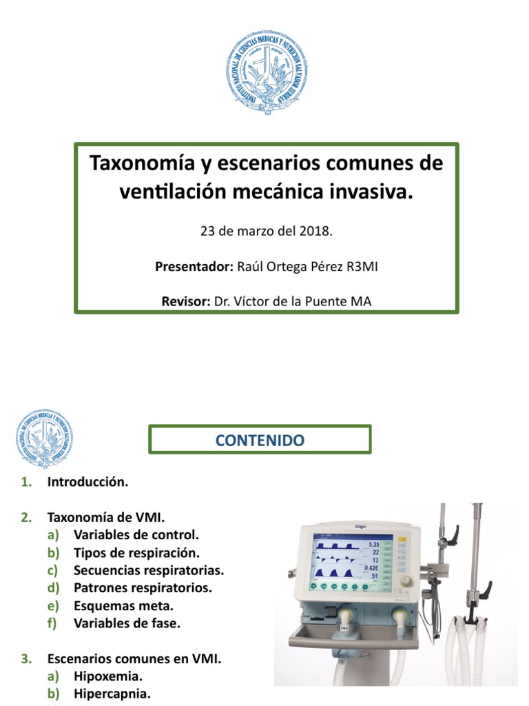 Taxonomía de Ventilación Mecánica Invasiva | PDF | Enfermedades y ...