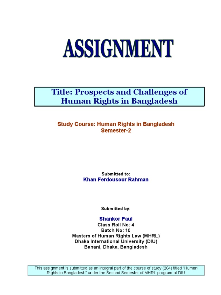 assignment on human rights in bangladesh