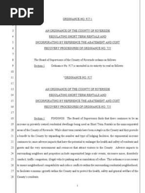 Riverside County Short-Term Rental Ordinance Changes