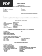 Transfer Claim Form Form 13 (Revised) Employee Provident Fund Scheme, 1952 (Para 57)