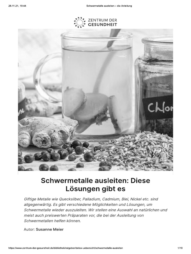 Schwermetalle Ausleiten - Die Anleitung | PDF