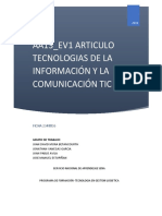 Articulo Tecnologias de La Información y La Comunicación