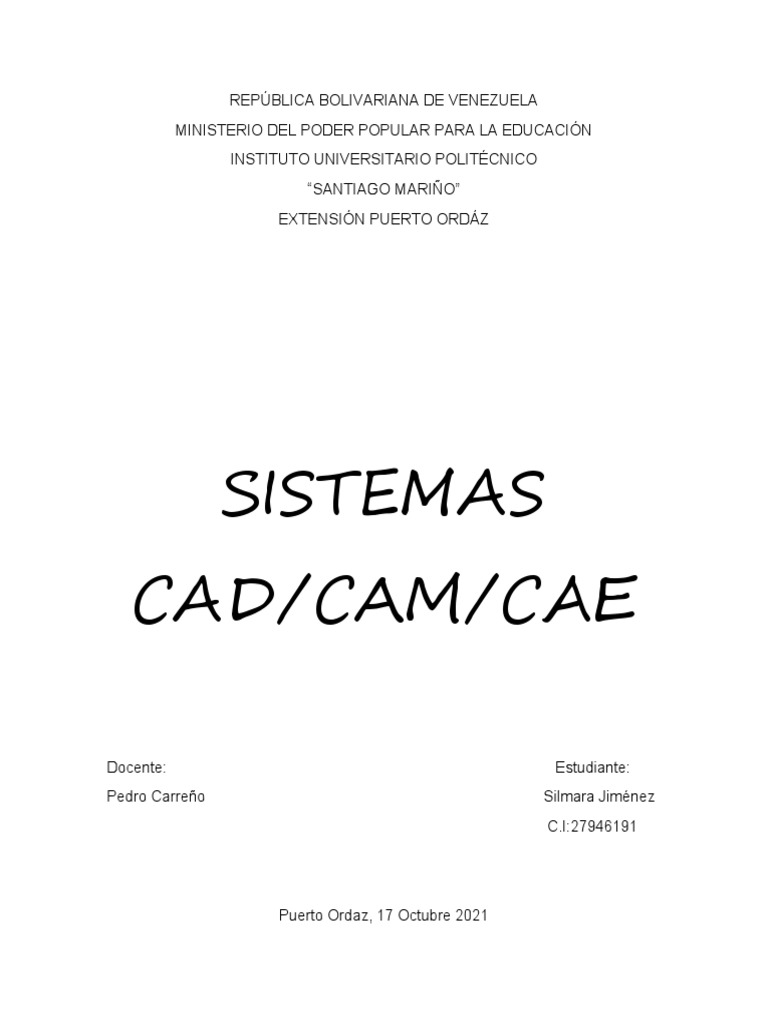 Sistemas CAD, CAM, CAE | PDF | Ingeniería | Diseño