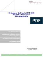 Evaluación de Diseño 2019-2020 Programa Nacional de Reconstrucción