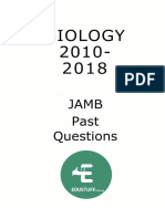 JAMB Biology Past Questions and Answers