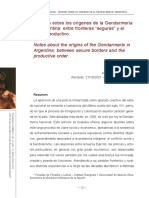 Apuntes Sobre Los Orígenes de La Gendarmería en Argentina: Entre Fronteras "Seguras" y El Orden Productivo