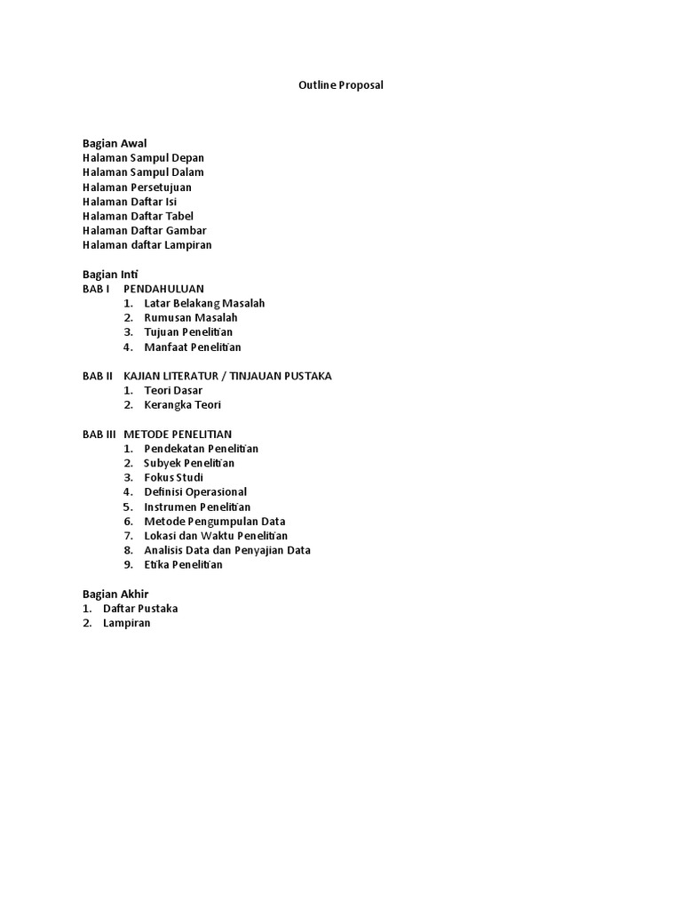 Draft Outline KTI | PDF