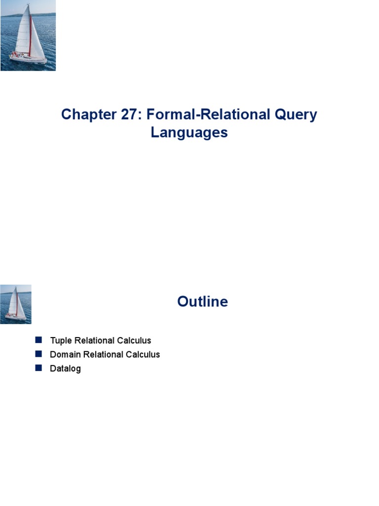 Chapter 27: Formal-Relational Query Languages | PDF | Relational Model ...