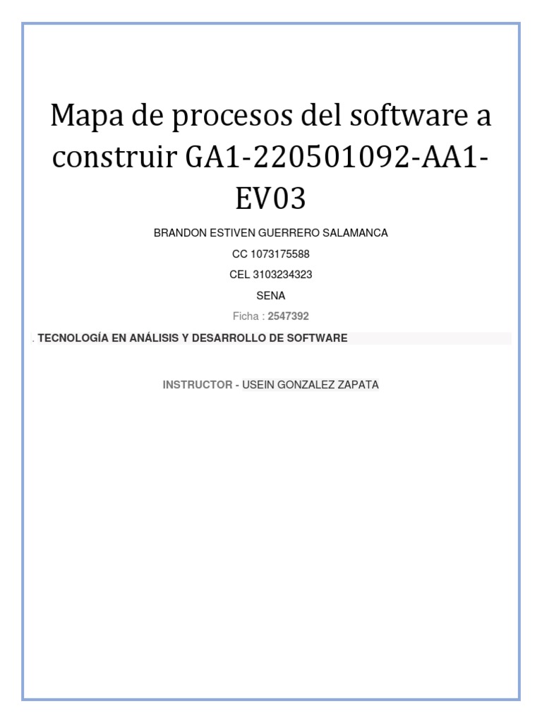 Mapa de Procesos de Software GA1-220501092 | PDF | Software ...