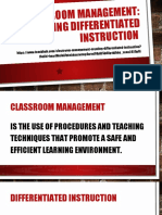 Classroom Management: Creating Differentiated Instruction