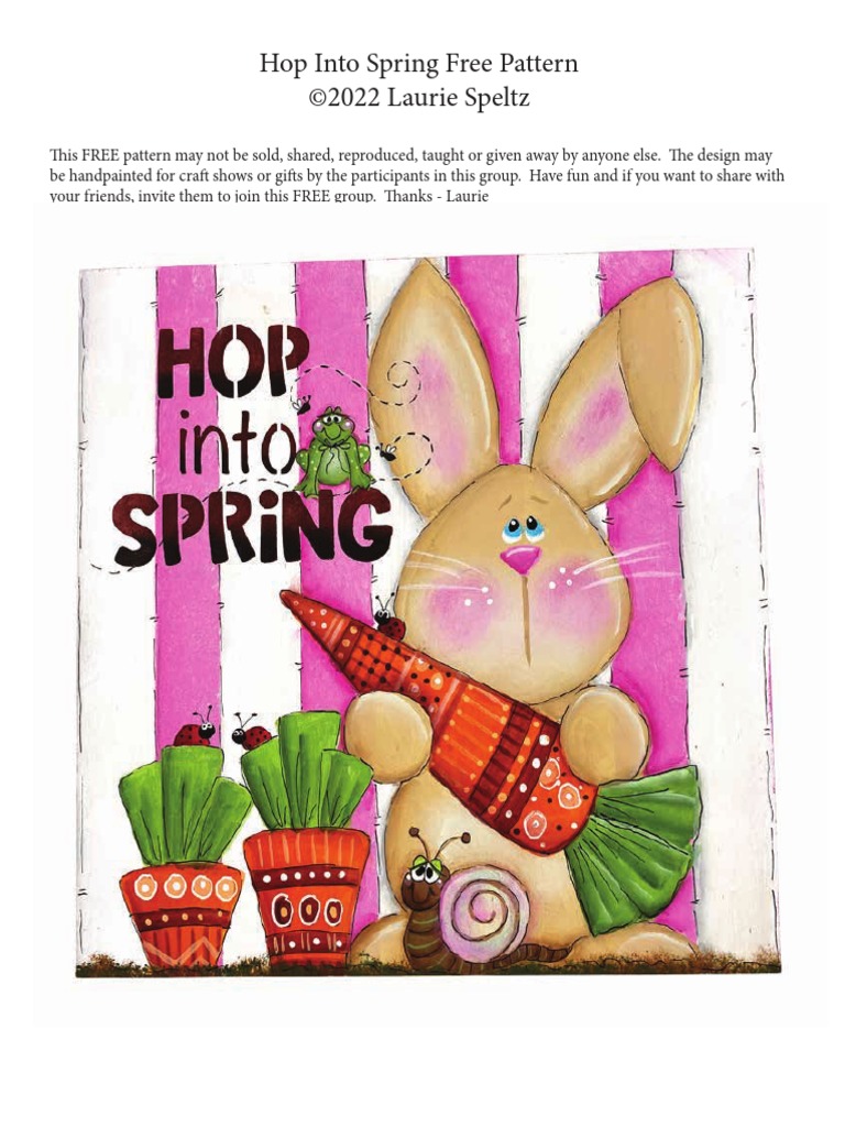 Hop Into Spring Free Pattern ©2022 Laurie Speltz | PDF