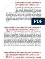 Prestaciones Adicionales de Obras Menores o Iguales Al Quince Por Ciento (15%) (