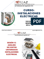 Análisis de costos unitarios en instalaciones eléctricas