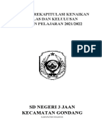 Rekapitulasi Kelas dan Kelulusan SD Negeri 3 Jaan 2021/2022