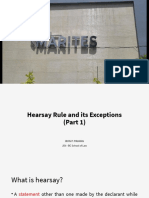 Hearsay Rule and Its Exceptions Part 1