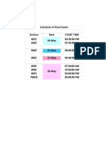 Schedule of Final Exams