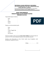 Surat Rekomendasi Santri Tahfidz 2022 2023