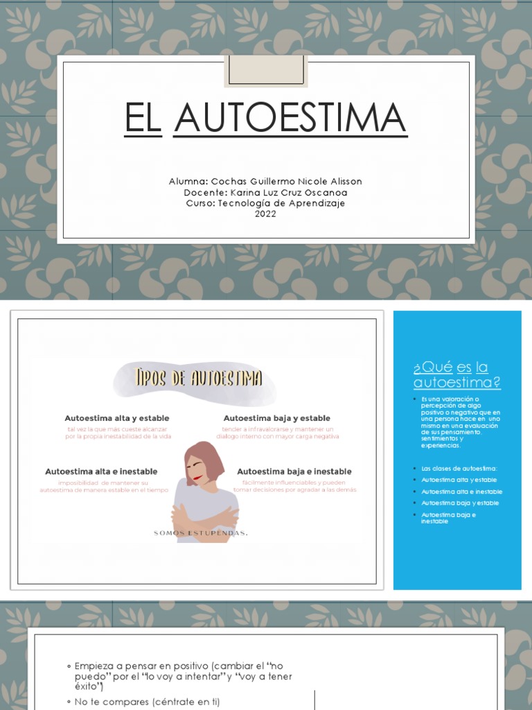 Tipos y Mejora de la Autoestima | PDF