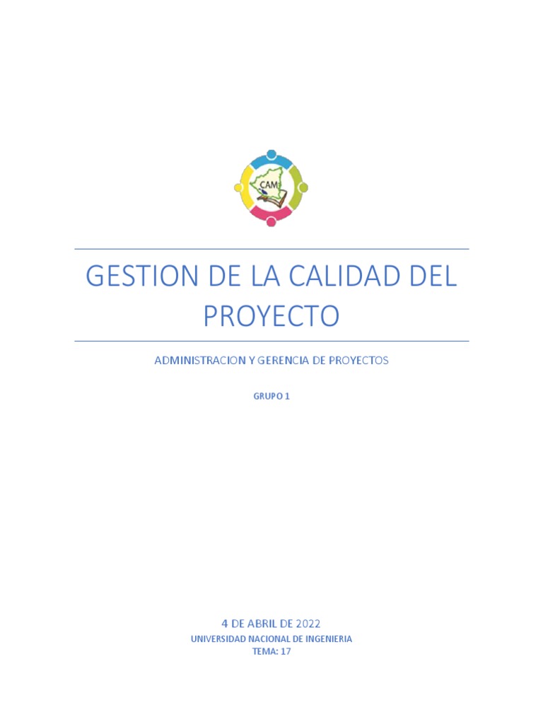 11 Gestión de La Calidad Del Proyecto | PDF | Calidad (comercial ...