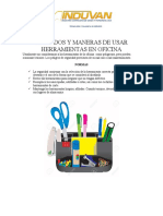 Cuidados y Maneras de Usar Herramientas en Oficina