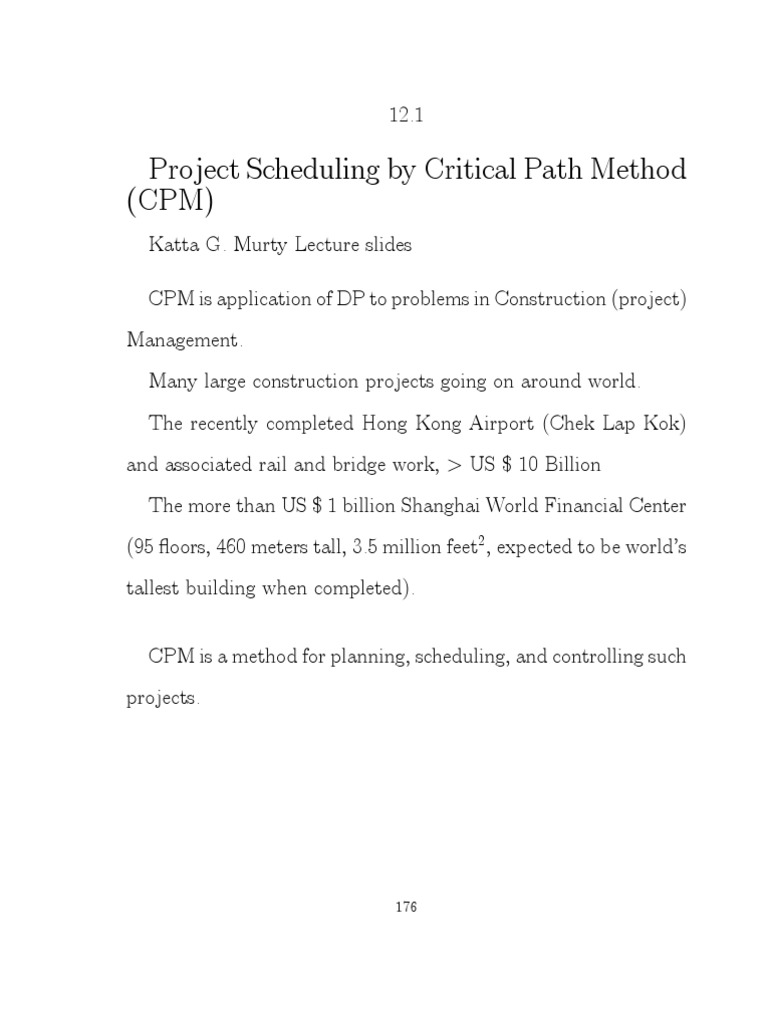 Critical Path Method for Project Scheduling | PDF | Alternating Current ...