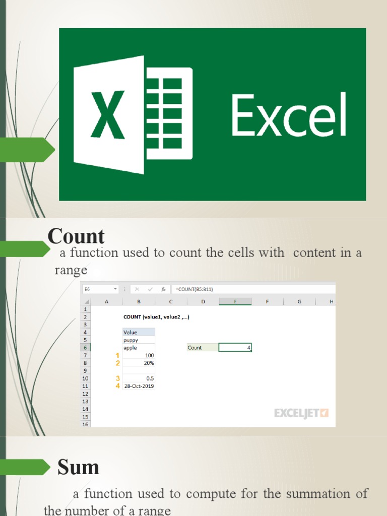 Ms Excel Functions PDF