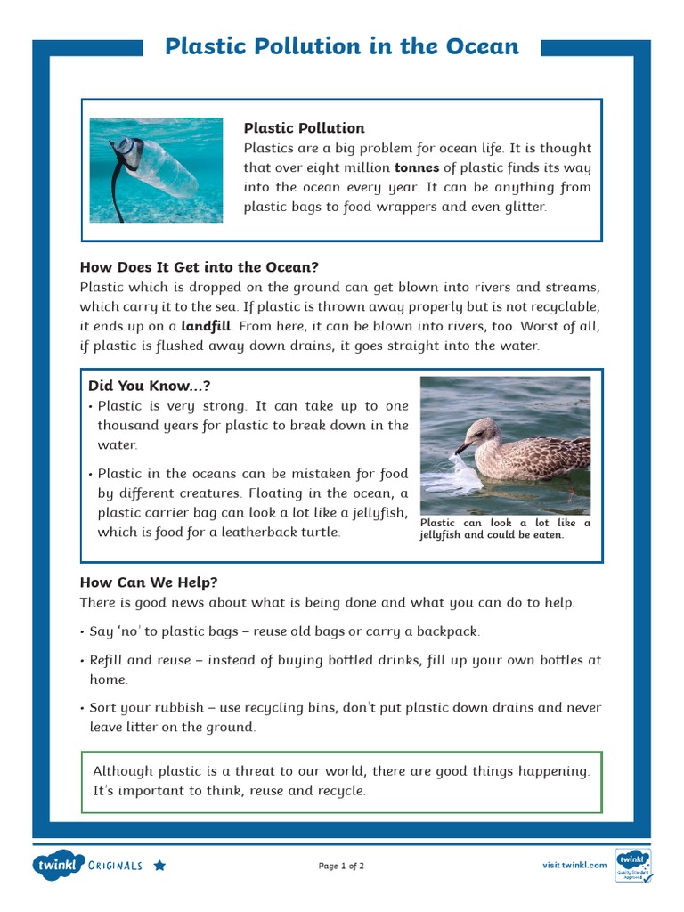 Ocean Plastic Pollution Awareness Guide | PDF | Reuse | Recycling