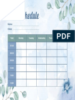 Blue Aesthetic Schedule