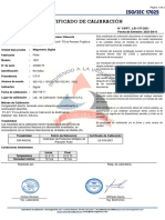 Cert Megometro Fluke 1507