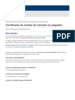 Certificado de Multas de Tránsito No Pagadas